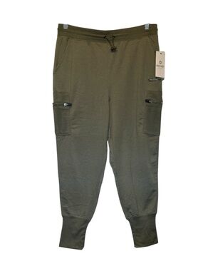 Nine West Olive Cargo Joggers with Zip Pockets. Size Large. NWT